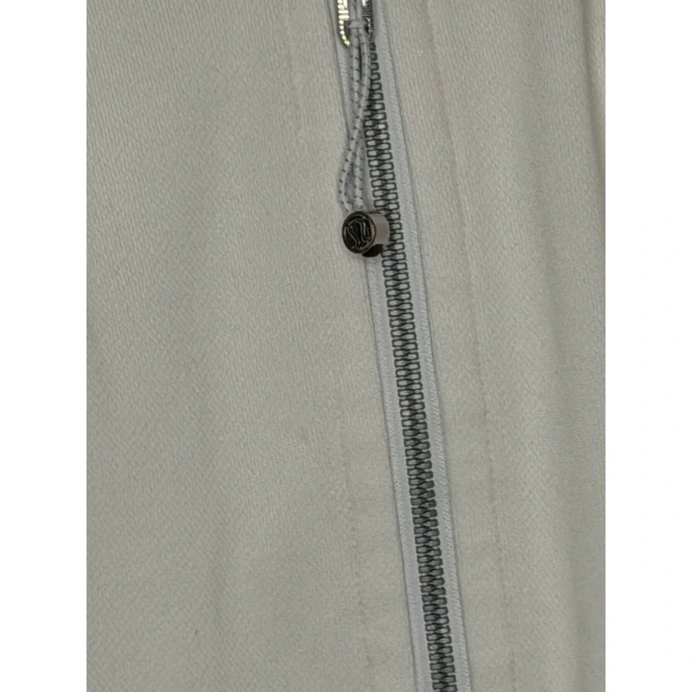 Lululemon Scuba Full Zip Hoodie Bone Size 8 Thumbholes Cotton Terry
